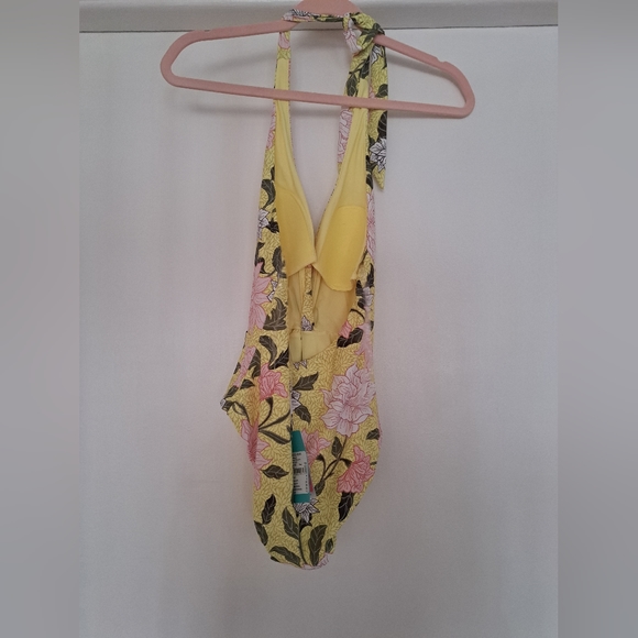 Seafolly Boheme Yellow Floral Swimsuit Sz 6 - Picture 2 of 2